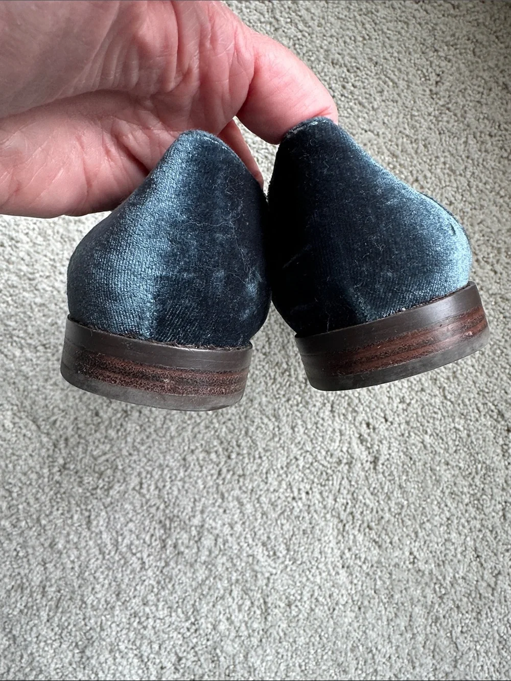 Sole Society Teal Velvet Pointed Loafers